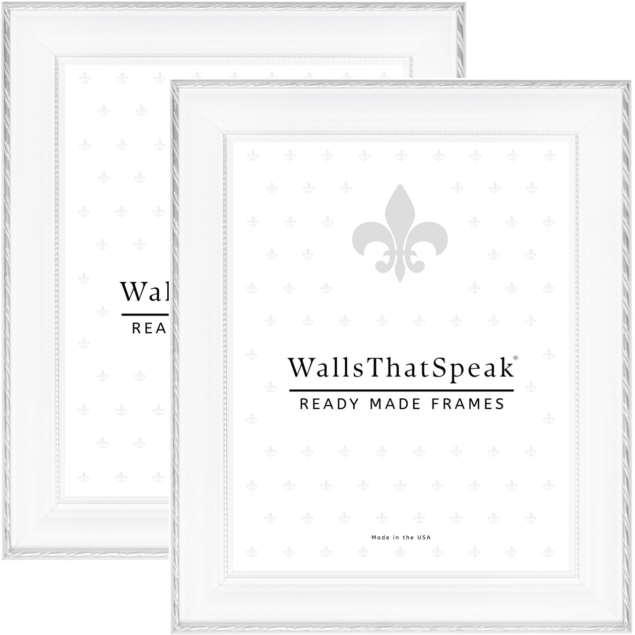 Victoria 1.375", Ornate White and Silver Picture Frame by wallsthatspeak